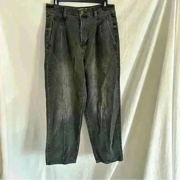 SO Highest Rise Baggy Faded Black Jeans Size 13/31W Wide Leg - Picture 1 of 3